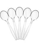 Plasticpro Disposable Clear Plastic Soup Spoons - Heavyweight Utensils - 100 Count - Buy Online on SooperMarket.com