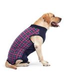 Heywean XL Dog Recovery Suit - Post-Op Castration Wound Protection & Medical Shirt for Dogs | Marine Plaid Design - Buy Online on SooperMarket.com