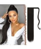 FESHFEN 24" Long Straight Wrap around Ponytail Extensions Synthetic Clip in Ponytail Hair Extensions Hairpiece for Women 130g Darkest Brown 24 Inch (Pack of 1) 4# Darkest Brown Tend to Black-Wrap Around - Buy Online on SooperMarket.com