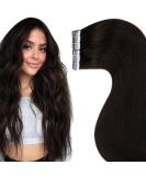 Laavoo Real Hair Extensions | Tape-In Dark Brown Remy Hair 55cm | 20pcs 50g #2 - Buy Online on SooperMarket.com