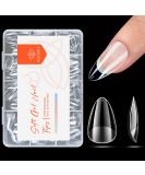 Modelones Short Almond Nail Tips - 216PCS Pre-shaped Full Cover Fake Nails & Gel Nail Extension Kit | 12 Sizes A1 - Perfect for Acrylic & Gel Manicure - Buy Online on SooperMarket.com