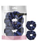 Premium Velvet Classic Hair Ties - 2pcs Plain Navy | Luxurious Hair Bands for Updo Ponytail Scrunchies - Buy Online on SooperMarket.com