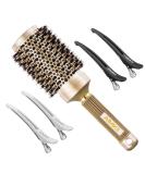 Round Brush, Nano Thermal Ceramic & Ionic Tech Hair Brush, Round Barrel Brush with Boar Bristles, Enhance Texture for Hair Drying, Styling, Curling and Shine (Barrel 2.1 inch) + 4 Free Clips by AIMIKE 53mm-2.1 Inch Brush - Buy Online on SooperMarket.com