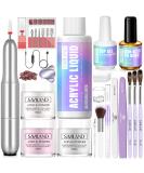 SAVILAND Acrylic Nail Kit with Nail Drill - Professional Acrylic Powder & Liquid Set for Beginners & Nail Salon - Clear White Pink - Complete DIY Nails Set - Buy Online on SooperMarket.com