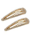 2PCS Rhinestone Snap Hair Clip Metal Snap Hair Clips Gold Snap Hair Clip Hair Clips with Rhinestone Shining Snap Hair Clip for Women 2Pcs-gold - Buy Online on SooperMarket.com