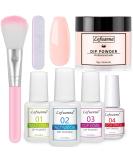 Lofuanna Dip Powder Nail Kit Starter-Nude Pink Nail Dipping Powder with Base&Top Coat&Activator&Brush Saver No UV/LED Needed DIY French Nail Art Manicure Easy to Apply for Home or Salon Use 012 - Buy Online on SooperMarket.com
