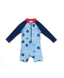 BONVERANO Baby Boys Swimsuit UPF 50+ Sun Protection One Piece with Sun Hat - 18 Months Blue - Buy Online on SooperMarket.com