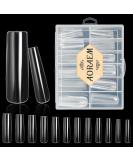 AORAEM XL Lady French Acrylic False Nail Tips - 120Pcs Clear Full Cover Extra Long Square Press On Fake Nails for Women - Buy Online on SooperMarket.com