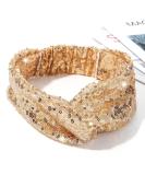 CAKURE Sequins Headbands Criss Cross Hairbands Stretchy Head Bands Wide Turban African Head Wrap Breathable Fabric Head Bands Workout Hair Band Hair Accessories for Women and Girls Pack of 1 (Gold) - Buy Online on SooperMarket.com
