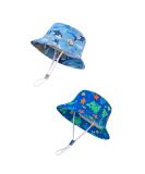 LANGZHEN Baby Girls Beach Sun Hat with Chin Strap | Wide Brim Toddler Kids Summer Play Hat | Whale+Fish School Design | 2-4 Years - Buy Online on SooperMarket.com