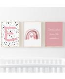 Pompom Prints Set of 3 Girls Bedroom Rainbow Nursery Decor 5x7 Inch - Scandi Boho Style Playroom Wall Art - Buy Online on SooperMarket.com
