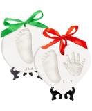 Baby Handprint Footprint Ornament - Personalized Newborn Keepsake Kit for Boys and Girls - Glaze Finish Christmas Gift for New Parents - Buy Online on SooperMarket.com