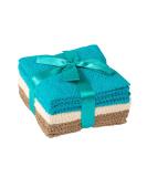 Living Fashions Washcloths Set of 8 - Popcorn Weave Wash Cloth Designed to Exfoliate Your Hands Body or Face - Absorbent 100% Ring Spun Cotton - Size 12 X 12 - Colors Teal Cream & Taupe - Buy Online on SooperMarket.com