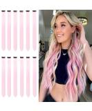 12 PCS Pink Hair Extensions Clip in 22Inch Pink Hair Extensions Colorful Straight Extensions Hair Highlights Accessories for Kid Girls Women Party Hair Decor 12pcs-Pink - Buy Online on SooperMarket.com