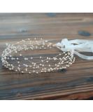 BABEYOND Bridal Pearl Vintage Wedding Headband with Lace Ribbon - White Beads - Buy Online on SooperMarket.com
