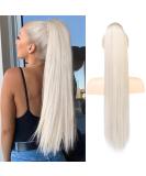 REECHO Ponytail Extension 28" Long Straight Drawstring Pony Hair Extension Synthetic Pony Tail Hairpiece for Women Platinum Blonde - Buy Online on SooperMarket.com