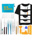 33pcs Vinyl Weeding Tools & T-Shirt Ruler Guide Set for DIY Heat Transfer Printing - Craft Tools for Silhouettes, Scrapbooking, Cutting & Splicing - Buy Online on SooperMarket.com