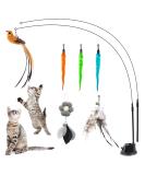 Cat Interactive Toys with Feather Refill - 9PCS Set for Exercising and Eliminating Boredom - Buy Online on SooperMarket.com
