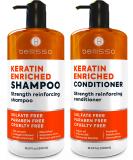 Keratin Shampoo and Conditioner Set - Sulfate Free Deep Treatment with Morrocan Argan Oil - Anti Frizz for Dry Hair and Extra Shine - Buy Online on SooperMarket.com