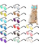 15 Pieces Small Pet Sunglasses Retro Dog Sunglasses Round Metal Puppy Sunglasses Cosplay Glasses Photo Props Eyewear for Cats and Small to Medium Sized Dogs - Buy Online on SooperMarket.com