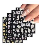 Baoximong 5D Embossed Spring Nail Decals - Self-Adhesive Yellow Pink White Kapok Camellia Design for Women - Buy Online on SooperMarket.com
