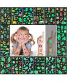 Glow In The Dark Temporary Tattoos for Kids - 310pcs Waterproof & Lasting Glitter Stickers | Luminous Fake Tattoos for Parties & Gifts - 16 Sheets - Buy Online on SooperMarket.com