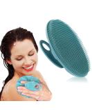 Soft Silicone Body Cleansing Brush - Exfoliating Shower Scrubber for All Skin Types (Dark Green) - Buy Online on SooperMarket.com