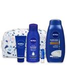 NIVEA Skin Care Gift Set for Her: Body Wash, Lotion, Lip Balm & Cream - 4 Piece Collection - Buy Online on SooperMarket.com