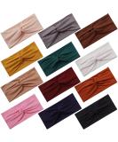 Panleding 12 Pcs Stretchy Headbands for Women, Absorbed Sport Headband Soft Twist Knotted Headbands for Daily Life Yoga Workout Solid - Buy Online on SooperMarket.com