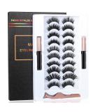 BILEYCHA Upgrade 3D Natural Magnetic Eyelashes Lightweight Magnetic Eyeliner and Eyelashes Kit  2 Magnetic Eyeliners- No Glue Needed (10 pairs) - Buy Online on SooperMarket.com