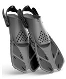 Greatever Adjustable Snorkel Fins - Open Heel Swim Flippers for Snorkeling & Diving - Black L/XL (US Size 9-13) - Buy Online on SooperMarket.com