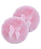 Sibba Large Fluffy Powder Puff, 4 Inch Ultra Soft Washable Reusable Velour Face Body Powder Puff Loose Powder Puffs Wet Dry Makeup Tool Pink - Buy Online on SooperMarket.com
