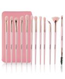 Daubigny 12 PCS Eye Makeup Brushes Set - Professional Eyeshadow, Concealer & Blending Tools with Carrying Bag (Pink) - Buy Online on SooperMarket.com