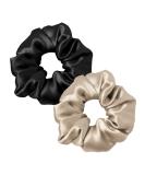 LILYSILK Silk Hair Scrunchies for Frizz Prevention 100% Mulberry Silk Hair Ties for Breakage Prevention Elastic ponytail Holders(1 Black+1 Coffee) 2 Count (Pack of 1) Coffee + Black - Buy Online on SooperMarket.com