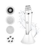 4 in 1 Facial Cleansing Brush - Electric Face Spin Brush with 4 Replacement Heads for Cleaning Exfoliating Massaging (White) - Buy Online on SooperMarket.com