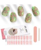Kalolary 20PCS Luminous Glitter Gel Nail Polish Strips - Glow in the Dark Adhesive Full Wrap Sticker Set with Nail File - Waterproof Pink Gel Nail Wrap Stickers - Buy Online on SooperMarket.com