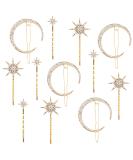 Hedume 12 Pack Stars and Moon Hair Clips Vintage Rhinestone Hair Pin Metal Alloy Diamond-studded Hair Accessories for Women Girls - Buy Online on SooperMarket.com