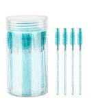 GCQQ Crystal Blue 100PCS Eyelash Brushes & Disposable Spoolies with Container - Ideal for Lash Extensions & Castor Oil Application - Buy Online on SooperMarket.com