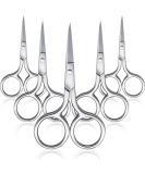 5-Piece Stainless Steel Nose Hair Scissor Set for Facial Grooming - Small Straight Tip Scissors for Hair Removal, Mustache, Beard, Eyebrows, Ear, Nose Trimming - Silver - Buy Online on SooperMarket.com