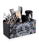 Buy No LIFE Barber Scissors Holder Box - Black 3-Grille Organizer for Hairdressing Salons | Desktop Container with Sponge & Clips | Essential Barber Accessories - Buy Online on SooperMarket.com