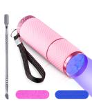 Chumia Mini UV LED Nail Lamp for Gel Nails - Portable Manicure Tool with Nail Cuticle Pusher and Files (Pink) - Buy Online on SooperMarket.com