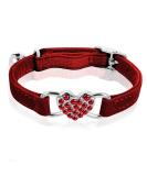 Cobee Bling Heart Cat Neck Band with Bell - Adjustable Rhinestone Pet Collar for Small Cats & Dogs - Safe & Stylish (Red) - Buy Online on SooperMarket.com