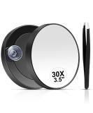 MIYADIVA 30X Magnifying Mirror  Small Magnifying Mirror with Suction Cup and Tweezers  As a Travel Mganifying Mirror  Compact Mirror Set for Plucking Eyebrows 3.5 Inches - Buy Online on SooperMarket.com