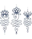 Unalome Lotus Semi-Permanent Tattoo - 4 Sheets, Navy Blue, Lasts 1-2 Weeks | Adult Men & Women Chest, Neck, Arm | Spiritual Symbol - Buy Online on SooperMarket.com