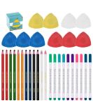Swpeet 32Pcs Professional Sewing Tools Kit with Tailor's Chalk, Sewing Mark Pencil, and Fabric Marker Pen - 10 Color Options for Precision Sewing Marking - Buy Online on SooperMarket.com