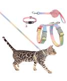 Pinenuts Cat Harness and Lead Set Escape Proof Cat Harnesses and Leash Soft Adjustable Cat Collars Rainbow Kitten Harness for Outdoor Walking - Buy Online on SooperMarket.com