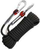 Ginee Black Static Climbing Rope 10mm Diameter - 50FT Length | Durable and Strong Rope for Climbing and Outdoor Adventures - Buy Online on SooperMarket.com