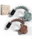 Silicone Pacifier 2 Pack with Clip for Breastfeeding Babies - Daytime and Nighttime Orthodontic Teething Design - Suitable for Newborns to Toddlers - Buy Online on SooperMarket.com