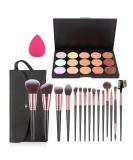 FantasyDay 15 Color Concealer Palette - High Opacity Contour Kit with Brushes & Sponge | Long-Lasting Full Coverage Color Corrector - Buy Online on SooperMarket.com