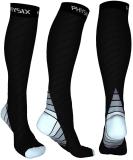 Physix Gear Sport Compression Socks for Men & Women 20-30 mmhg - Athletic Fit (1 Pair) Large-X-Large Black/Grey - Buy Online on SooperMarket.com